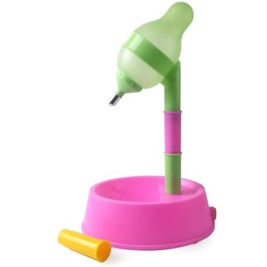 Imagem de NACOCO tigela para cães de estimação em pé com mastro removível para alimentação, automática, altura da água ajustável, STABDINGWATERER-Red, Vermelho