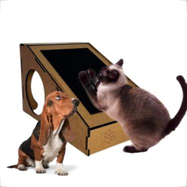 Imagem de Arranhador Rampa para Gatos e Cães Pets Rampa com Carpete mdf 4mm - Seguro e Reforçado
