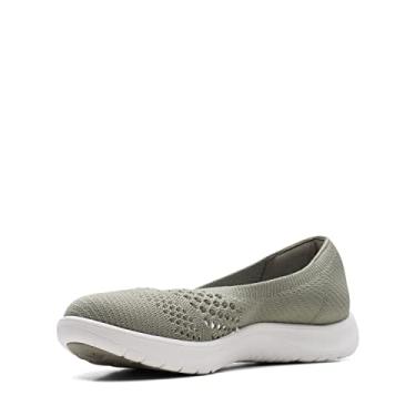 Imagem de Clarks Mocassim feminino Adella Moon, Malha verde-oliva, 7.5