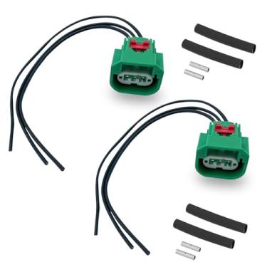 Imagem de dawfall 2 peças plugue de chicote de luz de carro, H13 9008 DRL conector soquete retrofit luz de estacionamento, substituição de acessórios de cabo de conversão de luz 68064997AA, compatível com