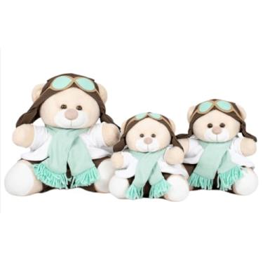 Imagem de TRIO DE URSOS AVIADOR DE PELÚCIA 15/18/22 - meninos (VERDE CALMARIA)