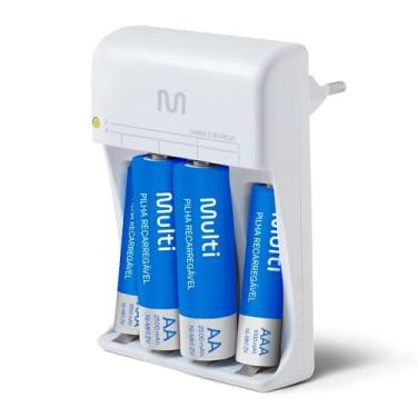 Imagem de Carregador de Pilhas Multi, 2 Pilhas AA 2500mAh, 2 Pilhas AAA 1000mAh, CB045