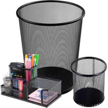 Imagem de Kit Organizador Home Office Lixeira Porta Treco Porta Lápis Gv Office