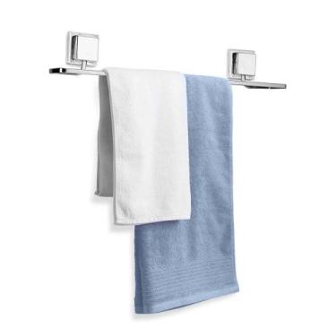 Imagem de Suporte Porta Toalha De Banho Toalheiro 50cm Banheiro Sem Furo Fixação
