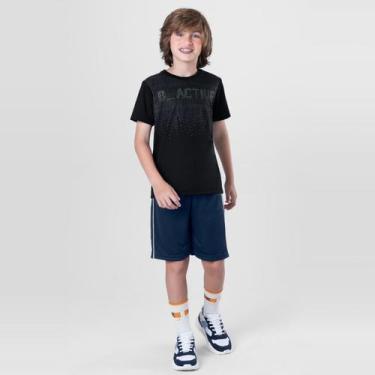 Imagem de Camiseta infantil menino Active Brandili, 14, Preto