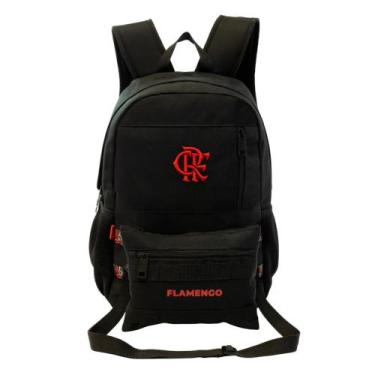 Imagem de Mochila Esportiva Flamengo Oficial com Bolsa Transversal Removível - X