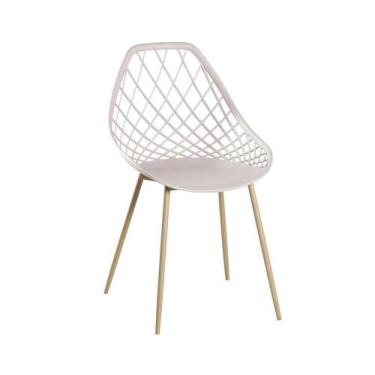 Imagem de Cadeira De Jantar Cloe Nude Base Aço Rivatti Kit 4 Unidades