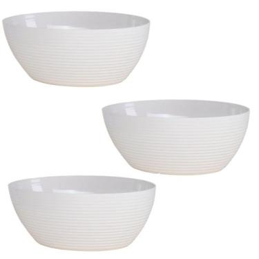 Imagem de Kit 3 Travessa Oval C/ Friso LE CHEF 33,5x23,5x12,5Cm Branca - Paramou