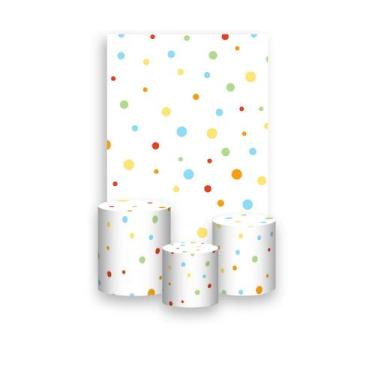 Imagem de Painel De Festa Vertical 1,50 x 2,20 + Trio De Capas Cilindro - Branca