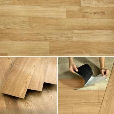 Imagem de Piso Vinílico Adesivo Madeira Régua Autocolante Lavável Antiderrapante