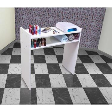 Imagem de Mesa para Manicure Prática Branca - Reforçada (73cm) - Bella Vercelli