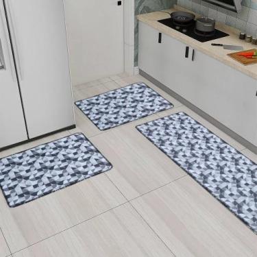 Imagem de Kit 3 Pçs Cozinha  Geométrico Cinza - Jolar