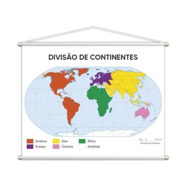 Imagem de Banner Mapa Escolar Divisão Continente Geografia 130X100Cm - Plimshop