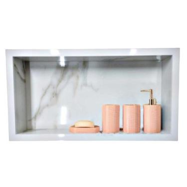 Imagem de Nicho Para Banheiro - Porcelanato Branco Polido 60x30x10 Cm - PHZ, Mar