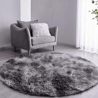 Imagem de Tapete Sala Felpudo Peludo Mesclado Cinza Redondo 200 Cm - Tapetes Sat