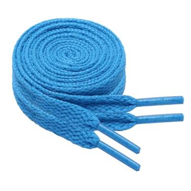 Imagem de ANNISHER 2 pares de cadarços planos para tênis, cadarços atléticos coloridos, cordas de botas para crianças e adultos, Azul, 32inch(80cm)