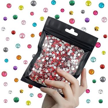 Imagem de CLRDIVA 3000 peças 5 mm cristal vermelho Flatback resina strass granel geleia pedras cristais de costas planas sem hotfix pedras de atacado diamantes para artesanato copos rosto olho maquiagem unhas Bling DIY decoração