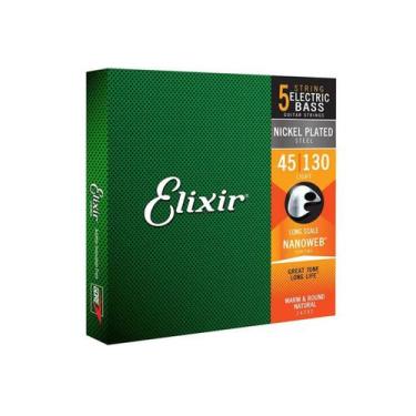 Imagem de Encordoamento Baixo 5 Cordas 045 Elixir Light Long Scale Nanoweb Made 