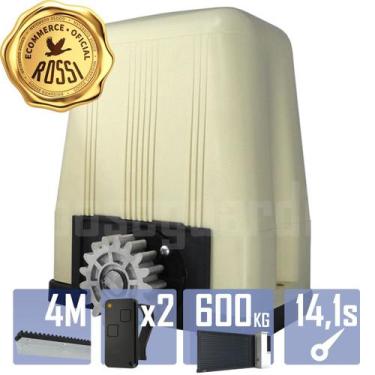 Imagem de Kit Motor Rossi Dz3 Turbo 4m Crem 2 Control Portão 600Kg, 220V
