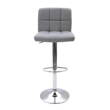 Imagem de Banqueta Alta Com Assento Estofado Giratória Para Cozinha Americana Bancada Ilha Gomos Confort Cinza