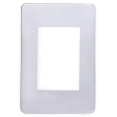 Imagem de Placa 4x2 3 Módulos Chrome Satin Orion Schneider, Cromado