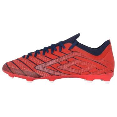 Imagem de Umbro Chuteira de futebol masculina Velocita Elixir Pro Fg, Vermelho/branco/azul, 38