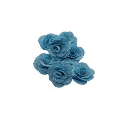 Imagem de Aplique Flor Tecido Para Laços e Tiaras - Comercial Apetrechos, Azul b
