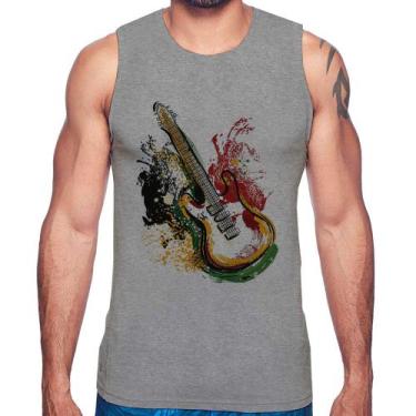 Imagem de Regata Guitarra Reggae - Foca na Moda, Cinza, M