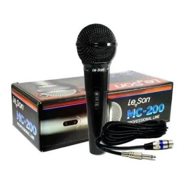 Imagem de Microfone Profissional Leson com fio 3 metros MC200 Preto