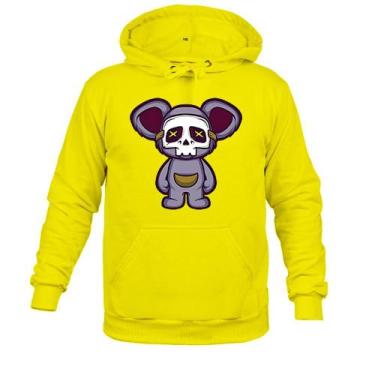 Imagem de Moletom 100% Algodão Canguru Ratinho Caveira - Surprass, Amarelo, P