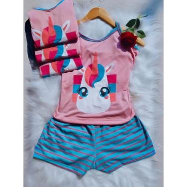 Imagem de Pijama Curto Short Alcinha Estampado Pijaminha Baby Doll Confortavel -