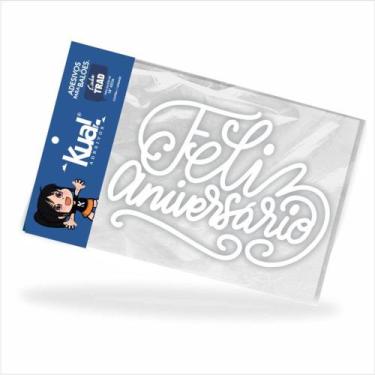 Imagem de 10 Adesivos Feliz Aniversário para Balão 18" 19x14cm - KuaL Adesivos ,