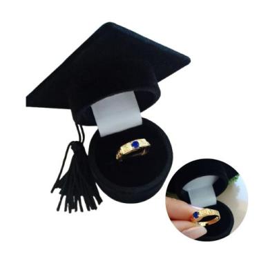 Imagem de Anel Formatura Abc Infantil Regulável Pedra Azul E Capelo - Jóias Dani