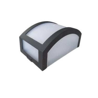 Imagem de Arandela Parede Muro Externa Interna Policarbonato P Preta - Poliluz