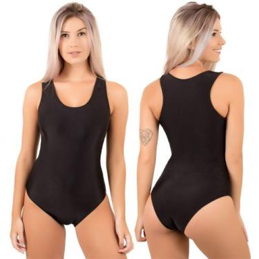 Imagem de Kit 3 Maiôs Nataçaõ Liso Tradicional Sem Bojo e Alças Médias - Bella F