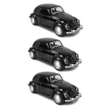 Imagem de Kit 3x Carrinho de Coleção Fusca Preto - AP TOYS