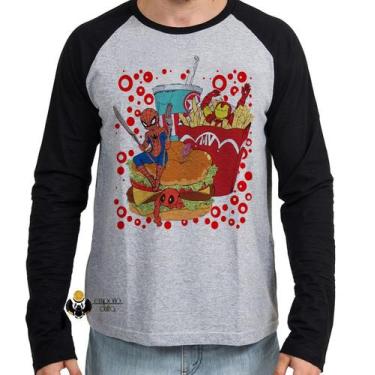 Imagem de Camiseta Manga Longa blusa fast food com super heróis  - Empório Dutra