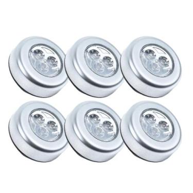 Imagem de Kit 6 Lâmpadas Luminárias Adesivo Colante Toque Sem Fio Led - Kadê