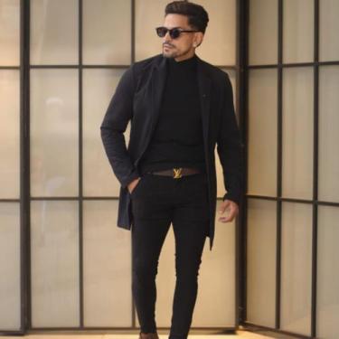 Imagem de Sobretudo Masculino Moletinho Slim Preto - LIFESTYLE, P