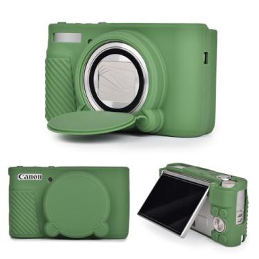 Imagem de MUZIRI KINOKOO Capa de silicone para câmera Canon PowerShot SX740 SX730 HS - Capa protetora de borracha macia SX730 SX740 HS com capa de lente removível - Capa Slim Fit SX740 sx730 HS - Verde