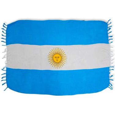 Imagem de Canga de Praia Retangular Viscose Estampa Bandeira Argentina - Sarat M