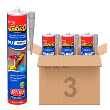 Imagem de Kit 3 Selante PU40 Cinza 400g Vedatudo Dryko