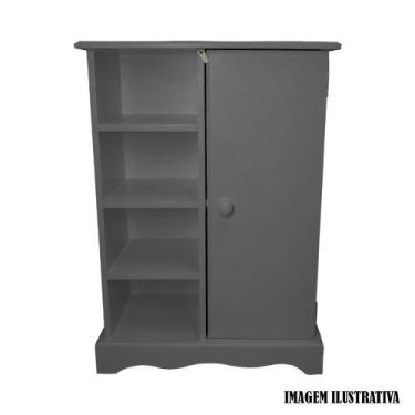 Imagem de Porta Condimento com 4 Gaveta e 1 Porta Divisoria 24cm Mdf Madeira Pin