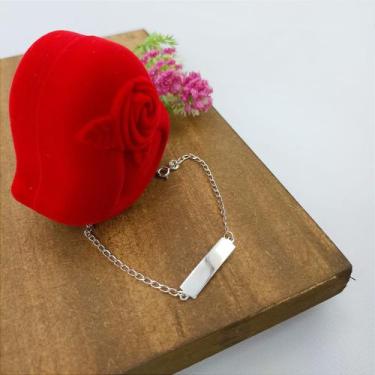 Imagem de Pulseira De Prata Infantil Com Chapa Bijou Art