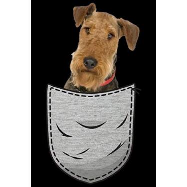 Imagem de Airedale Terrier Waterside Bingley Brust-Tasche Pocket: DIN A5 Doted Gepunktet 120 Seiten / 60 Blätter Notizbuch Notizheft Notiz-Block Hunde-liebhaber Gassi Spruch Motiv Geschenkidee