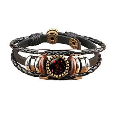 Imagem de COLORFUL BLING 12 pulseiras de couro da constelação do zodíaco, corda trançada multicamadas, cristal de vidro, punho tecido à mão para mulheres e homens, joias punk rock, 7 9 inch, Couro Vidro Cristal