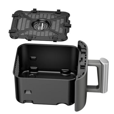 Imagem de Cesta de reposição para fritadeira Air Fryer e bandeja para Ninja SL451, acessórios de fritadeira a ar para Ninja SL401 e SL451, cesta antiaderente para fritadeira a ar com tampa para Ninja SL401 e