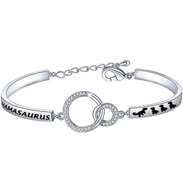 Imagem de Bobauna Mamasaurus e Babysaurus Colar de Dinossauro de Família Doce Joia Presente para Mãe Nova Mãe