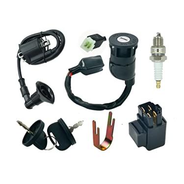 Imagem de DABAZUALY Interruptor de Chave de Ignição para Polaris Sportsman 90, Adequado para Polaris Outlaw Scrambler Predator 50 90 com Bobina de Ignição e Solenóide de Relé de Partida e Vela de Ignição