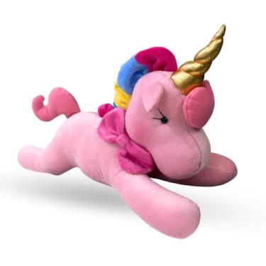 Imagem de Pelucia Unicornio Rosa 3d Almofada Aveludada Grande Infantil Decoraçao Quarto Criança